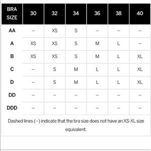 xs bra size